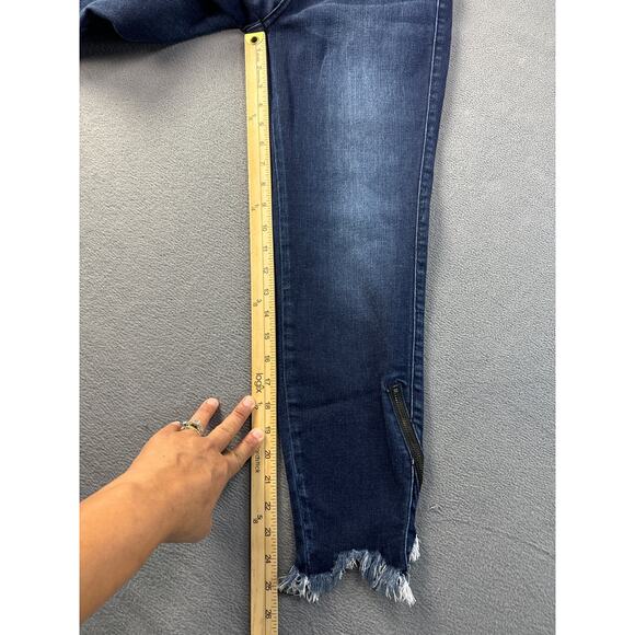 Kancan Jeans Womens Dark Wash Ankle Zipper Skinny  Raw Hem -‎ KC9131D 7 / 27 - Picture 8 of 11